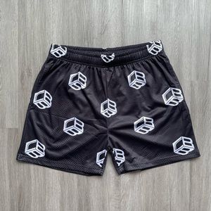 Black & White Mesh Cube Shorts
